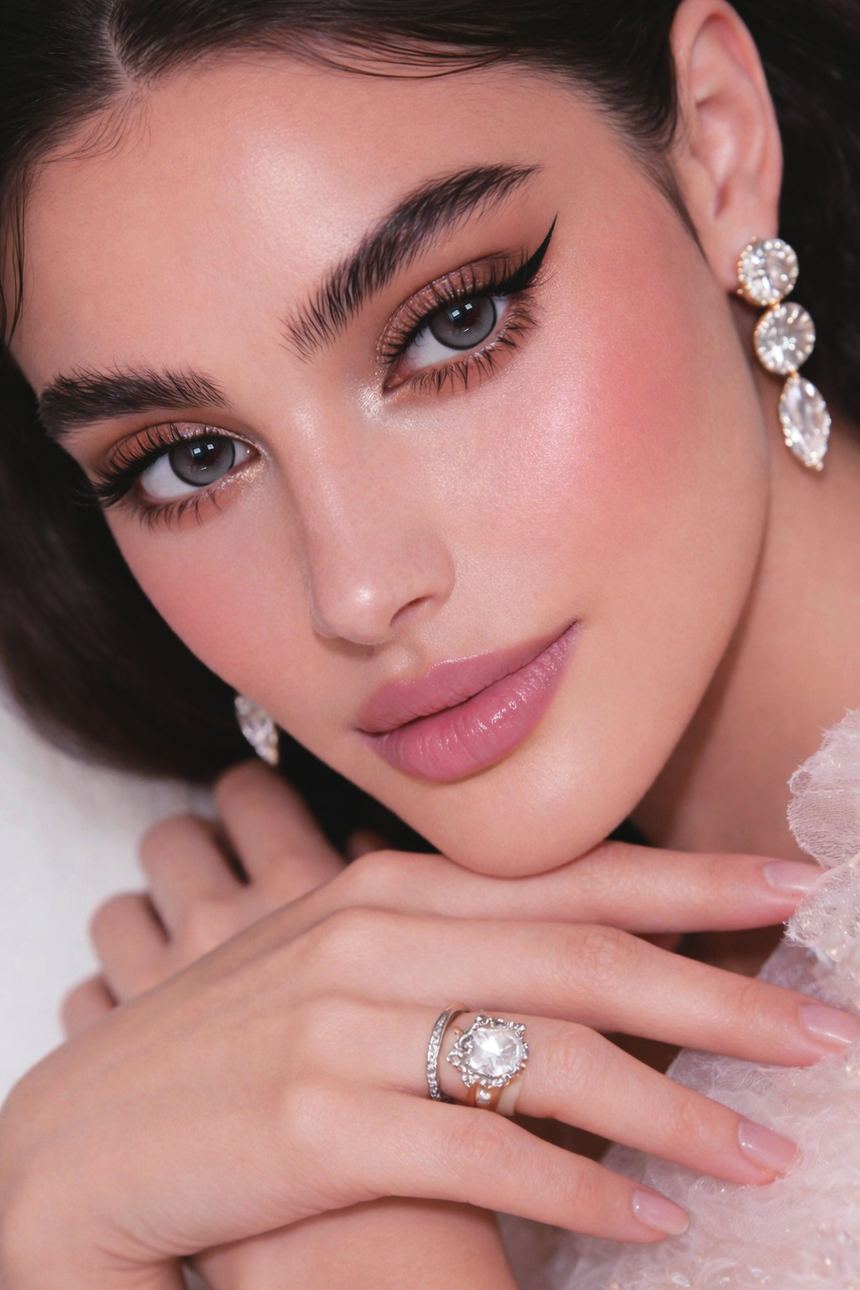 Anime Black lenses worn by a model