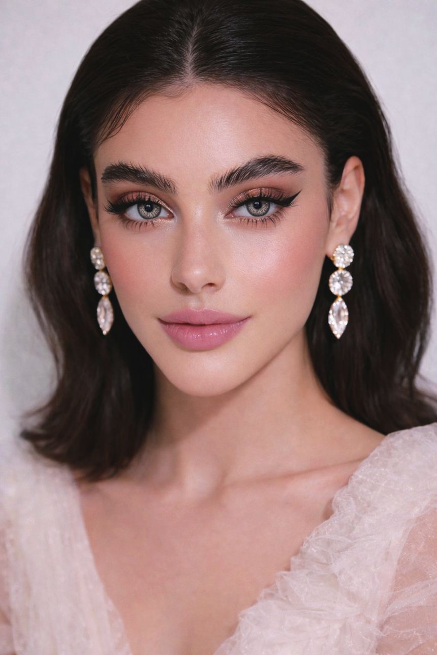 Doll Eye lenses worn by a model