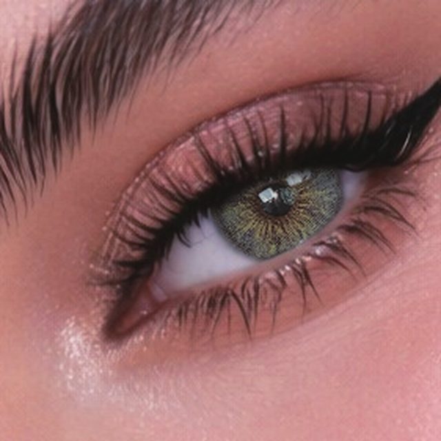 Close-up of an eye wearing Fancy Gray lenses