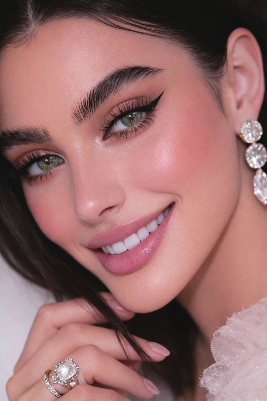 Fancy Gray lenses worn by a model