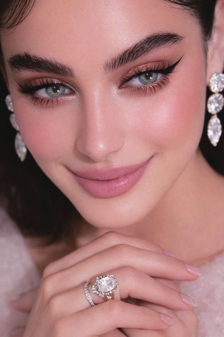 Gorgeous Green lenses worn by a model